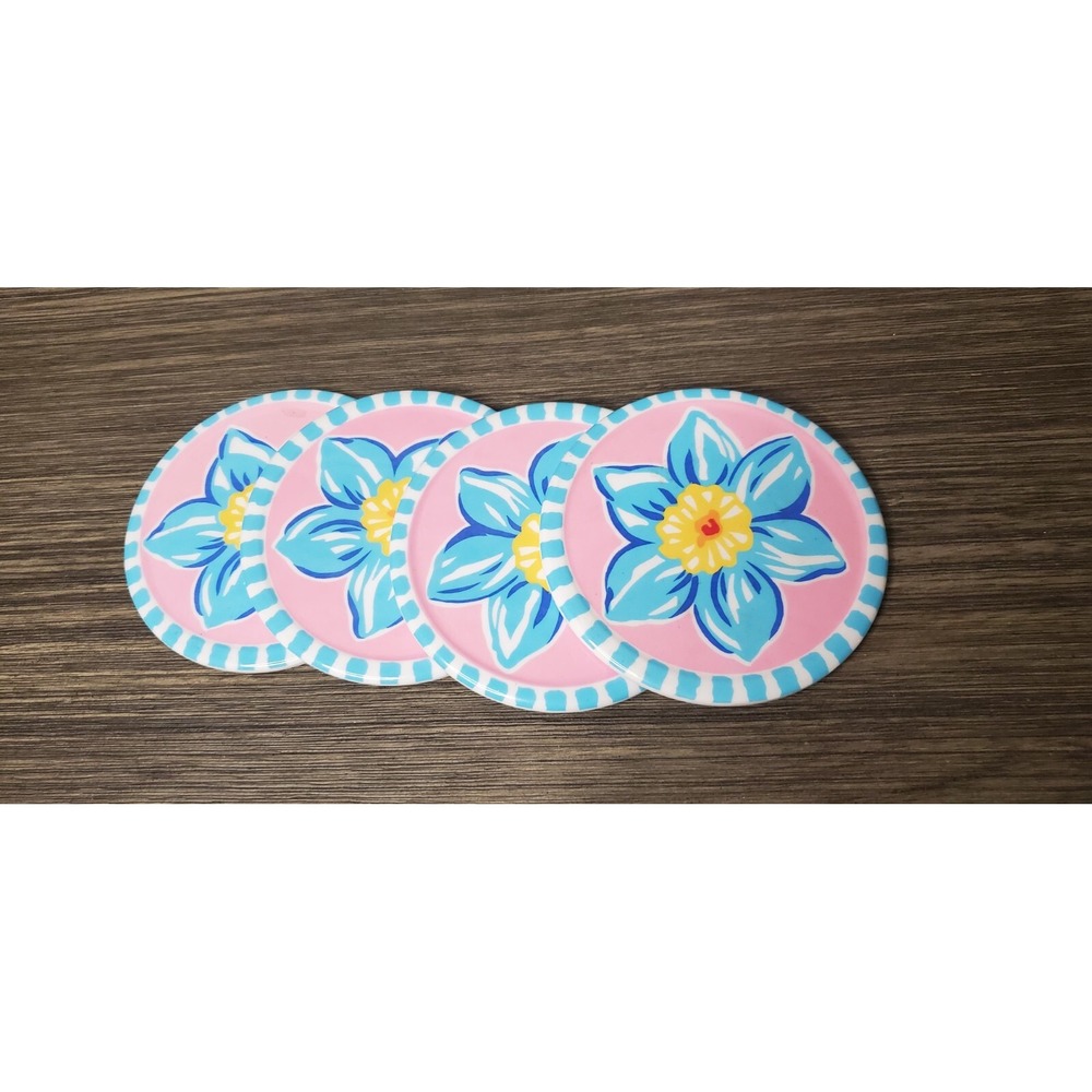 Blue Daffodil‎ Melamine Linens & Things Coaster Set of 4